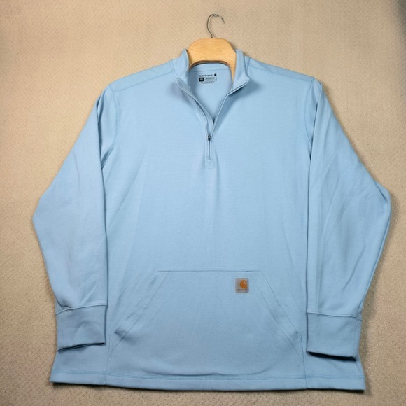 Carhartt Sweatshirt Mens 2XL Blue Heavyweight Relaxed Fit Thermal Sweater 104428 - Picture 1 of 10